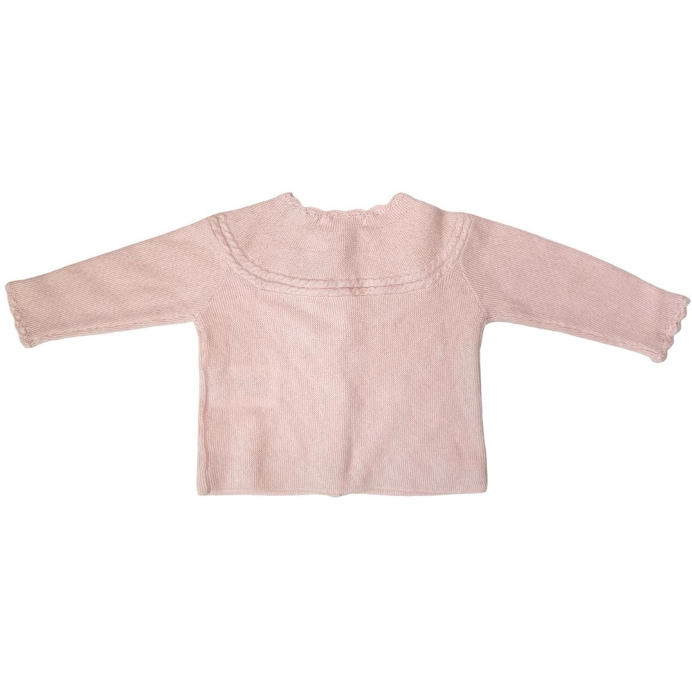 NWT TARTINE ET CHOCOLATE Pink Baby Girl Cardigan Sweater Cotton Cashmere Size 6M - Picture 8 of 15